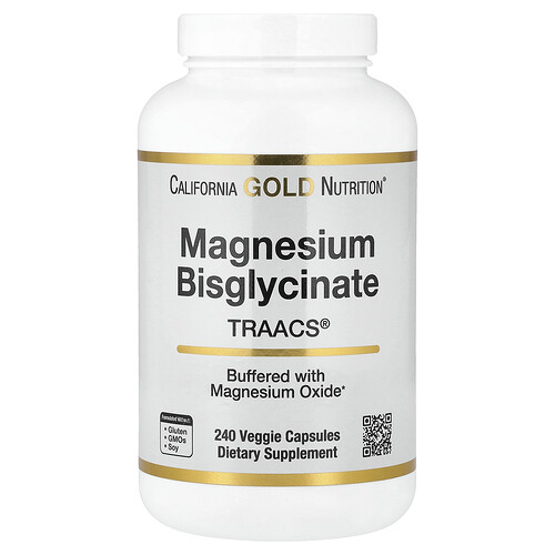 California Gold Nutrition マグネシウム ビスグリシネート キレート Albion TRAACS® ベジカプセル240粒（1粒あたり100mg）