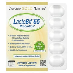 LactoBif® 65, пробіотики, 30 вегетаріанських капсул