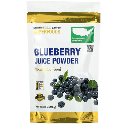 

California Gold Nutrition, SUPERFOODS - Blueberry Juice Powder, 3.53 oz (100 g)