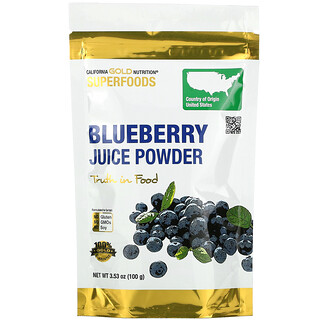 California Gold Nutrition, SUPERFOODS - Blueberry Juice Powder, 3.53 oz (100 g)