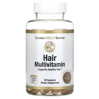 

California Gold Nutrition мультивитамины для волос, 90 желатиновых капсул