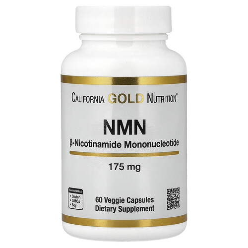 カリフォルニア ゴールド ニュートリション California Gold Nutrition, NMN（ニコチンアミドモノヌクレオチド）、175mg、ベジカプセル60粒