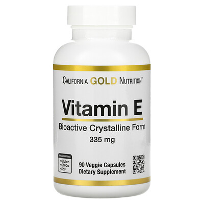 

California Gold Nutrition Bioactive Vitamin E 335 mg (500 IU) 90 Veggie Capsules