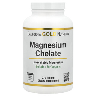 California Gold Nutrition, Quelato de magnesio con calcio, 270 comprimidos