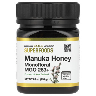 California Gold Nutrition, Superfoods, Manukahonning, monofloral, MGO 263+, 250 g