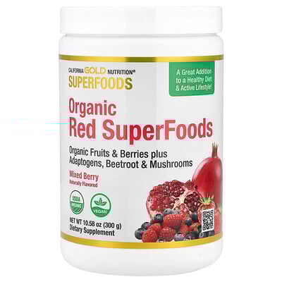Product Image for California Gold Nutrition, Superfoods, Organic Red Superfoods with Organic Acai, Organic Blueberry, Organic Cranberry, and Organic Pomegranate Powders