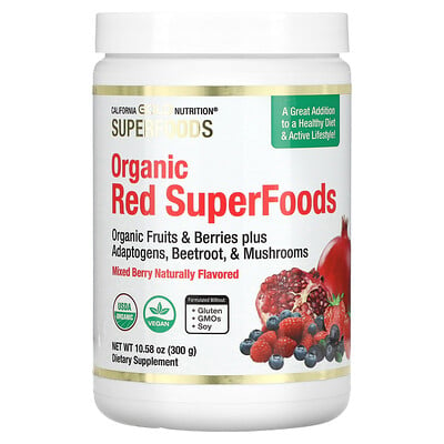 

California Gold Nutrition SUPERFOODS - Organic Red Superfoods Mixed Berry 10.58 oz (300 g)