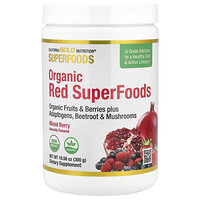 California Gold Nutrition, Superfoods, Organic Red Superfoods with Organic Acai, Organic Blueberry, Organic Cranberry, and Organic Pomegranate Powders, Mixed Berry, 10.58 oz (300 g)