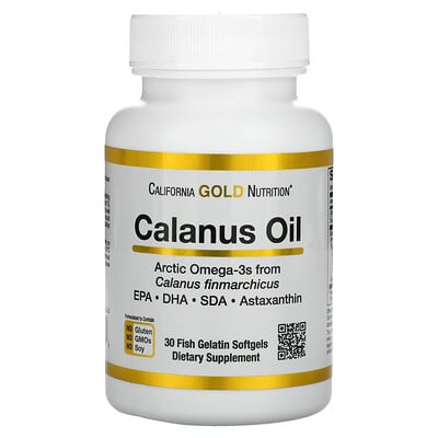 

California Gold Nutrition Calanus Oil 500 mg 30 Fish Gelatin Softgels