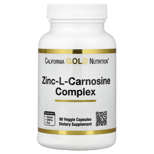 California Gold Nutrition Zinc-L-Carnosine Complex, 90 Veggie Capsules