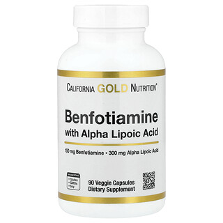 California Gold Nutrition, Benfotiamine + Alfa-liponzuur, 90 vegetarische capsules