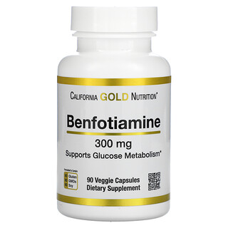 California Gold Nutrition, Benfotiamina, 300 mg, 90 Cápsulas Vegetais