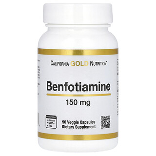 California Gold Nutrition, Benfotiamine with L-Leucine, 150 mg, 90 Veggie Capsules
