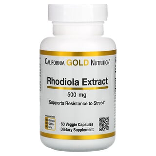 California Gold Nutrition, Rhodiola Extract, Rhodiola-Extrakt, 500 mg, 60 pflanzliche Kapseln