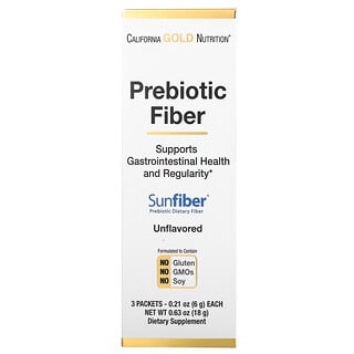 California Gold Nutrition, Prebiotic Fiber, 3 Packets, 0.21 oz (6 g) Each