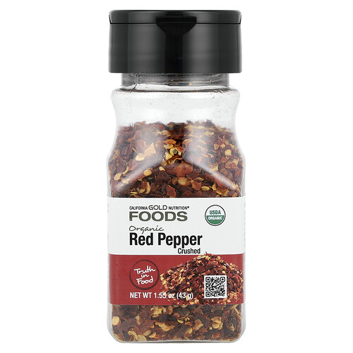 California Gold Nutrition Foods, Organic Crushed Red Pepper, 1.55 oz (43 g)