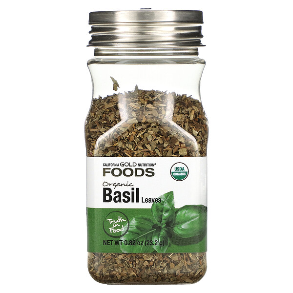 FOODS - Organic Basil Leaves, 0.82 oz (23.2 g)