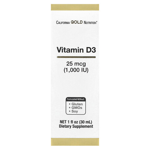 California Gold Nutrition ビタミンD3 25mcg (1,000 IU) 30ml