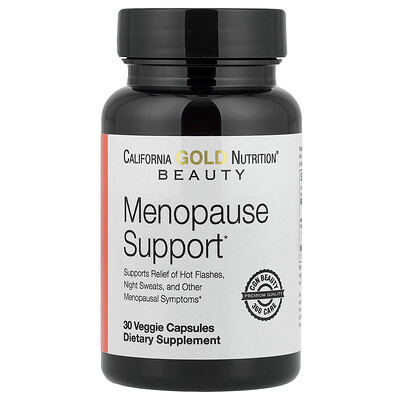 California Gold Nutrition, Beauty, Suplemento para el alivio de los síntomas de la menopausia con Angelica gigas, Cynanchum wilfordii, Phlomis umbrosa y L-leucina, 30 cápsulas vegetales