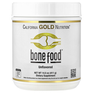 California Gold Nutrition, Bone Food with Collagen Peptides, Hyaluronic Acid, plus Vitamins & Minerals, 14.50 oz (411 g)