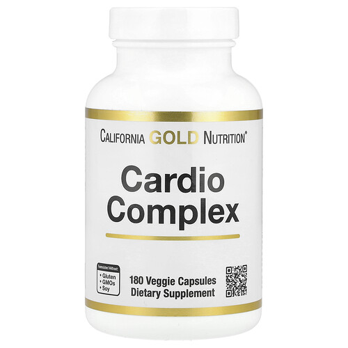 California Gold Nutrition カルディオコンプレックス (CardioAmino ブレンド、CardioPhyto ブレンド、コエンザイムQ10配合) ベジカプセル180粒