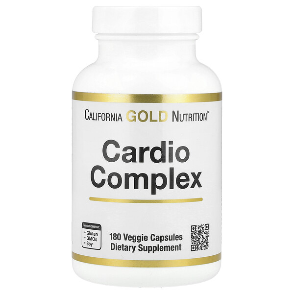 California Gold Nutrition Cardio Complex with CardioAmino Blend, CardioPhyto Blend and Coenzyme Q10, 180 Veggie Capsules