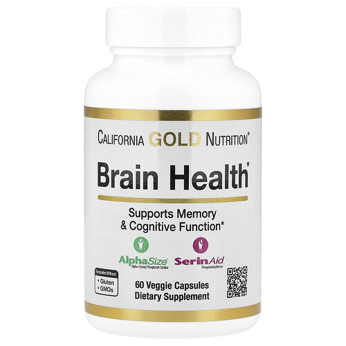 California Gold Nutrition ブレインヘルス アルファ-グリセロホスホリルコリン カルシウム・リン・ホスファチジルセリン ベジカプセル60粒