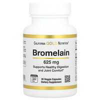 California Gold Nutrition, Bromelain, 625 mg, 30 Veggie Capsules