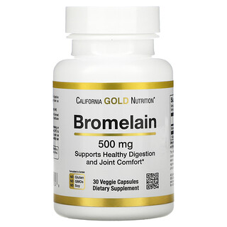 California Gold Nutrition, Бромелаин, 500 мг, 30 растительных капсул