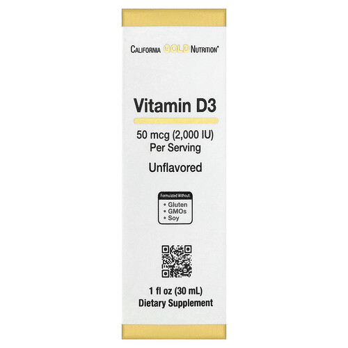 California Gold Nutrition ビタミンD3 無香料 50mcg（2,000IU） 30ml