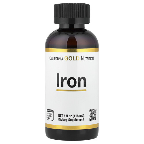 California Gold Nutrition, Iron, as Ferrous Bisglycinate Chelate and Yellow Dock Root, Eisen als Eisenbisglycinat-Chelat und Krauser-Ampfer-Wurzel, 118 ml (4 fl. oz.)