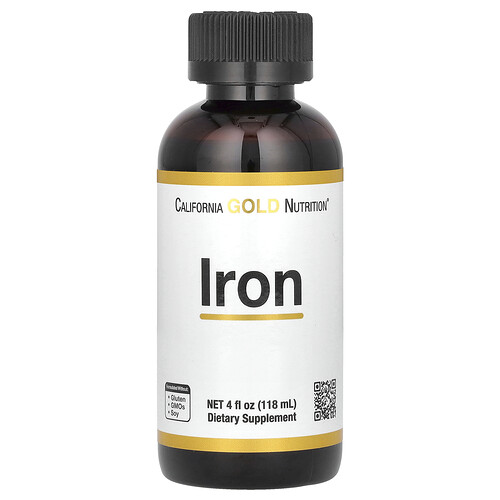California Gold Nutrition アイアン フェラス・ビスグリシネート・キレート配合 イエロードックルート入り 118ml