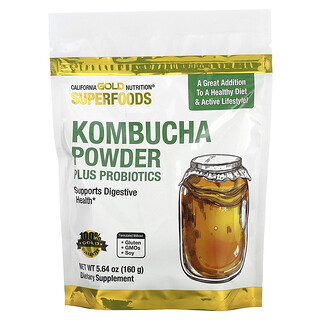 California Gold Nutrition, Superfoods, комбуча с пробиотиками в порошке, 160 г (5,64 унции)