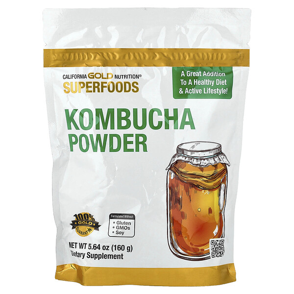 California Gold Nutrition Superfoods, Kombucha Powder, Unflavored, 5.64 oz (160 g)