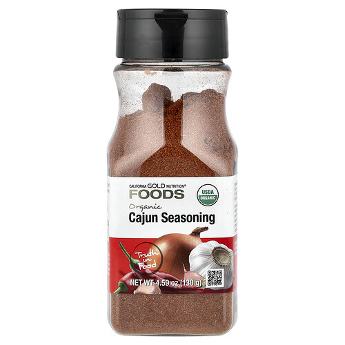 California Gold Nutrition, Foods, Organic Cajun Seasoning, Bio-Cajun-Gewürz, 130 g (4,59 oz.)