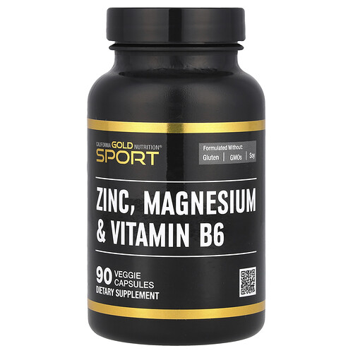California Gold Nutrition スポーツ 亜鉛・マグネシウム・ビタミンB6 ベジカプセル90粒