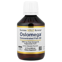 كاليفورنيا غولد نيوتريشن, زيت السمك النرويجي الغني بأوميجا 3 بالقوة المضاعفة Oslomega®‎، نكهة الليمون الطبيعي، 6.7 أونصات سائلة (200 مل)