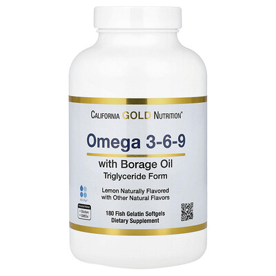 Photos - Vitamins & Minerals California Gold Nutrition, Omega 3-6-9s, with Omega-3 Fish Oil and Borage Seed Oil, EPA, DHA, GLA, and Linoleic Acid, Natura 