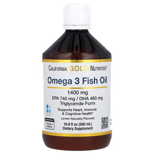 California Gold Nutrition オメガ3フィッシュオイル ノルウェー産トリグリセリド ナチュラルレモン味 500ml