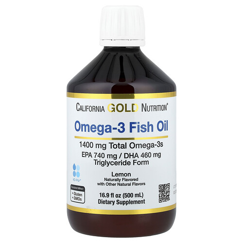 California Gold Nutrition, Norwegian Omega-3 Fish Oil, Natural Lemon, 16.9 fl oz (500 ml)