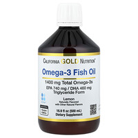 California Gold Nutrition（カリフォルニアゴールドニュートリション）, ノルウェー産オメガ3フィッシュオイル、ナチュラル レモン、500ml（16.9液量オンス）