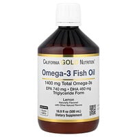 California Gold Nutrition, Norwegian Omega-3 Fish Oil, Natural Lemon, 500 ml (16.9 fl oz)