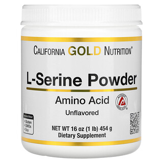 California Gold Nutrition, L-Serin Tozu, AjiPure Amino Asit, Aromasız Toz, 1 lb (454 g)