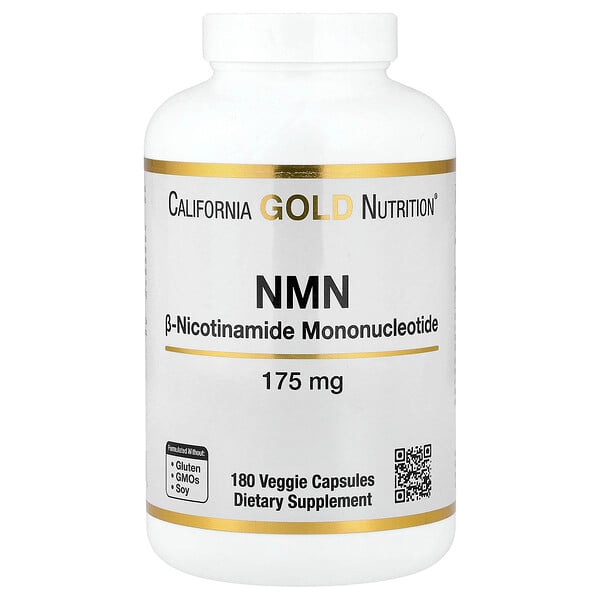 California Gold Nutrition NMN, 175 mg, 180 Veggie Capsules