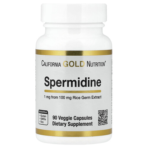 カリフォルニア ゴールド ニュートリション California Gold Nutrition, スペルミジン、米胚芽エキス、1mg、ベジカプセル90粒