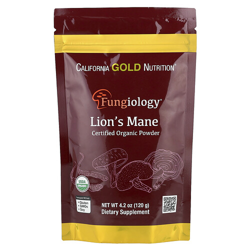 カリフォルニア ゴールド ニュートリション California Gold Nutrition, Fungiology®（フンギオロジー）、認定オーガニック ヤマブシタケパウダー、120g