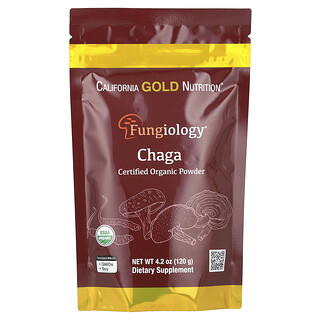 California Gold Nutrition, Fungiology®, 유기농 인증 차가버섯 분말, 120g(4.2oz)