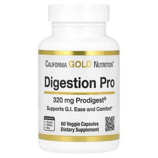 California Gold Nutrition, Digestion Pro, добавка для пищеварения с ProDigest®, 320 мг, 60 растительных капсул