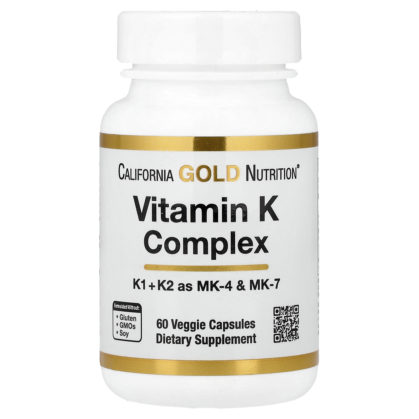 California Gold Nutrition (캘리포니아골드뉴트리션), 비타민K 복합체, 베지 캡슐 60정