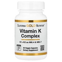 California Gold Nutrition, Vitamin K Complex, 60 Veg Capsules